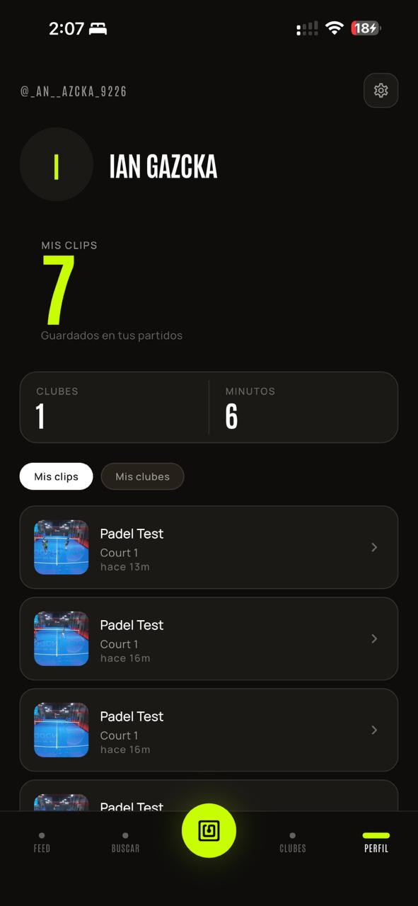 Perfil de jugador de pádel en Puntaxo