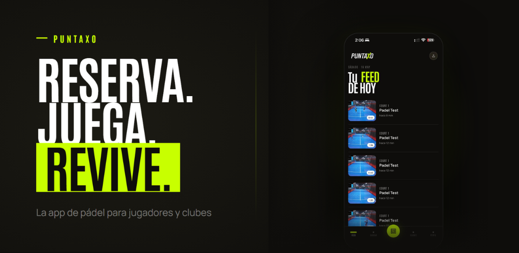 Ecosistema Puntaxo: cámaras en cancha de pádel, app móvil y panel del club